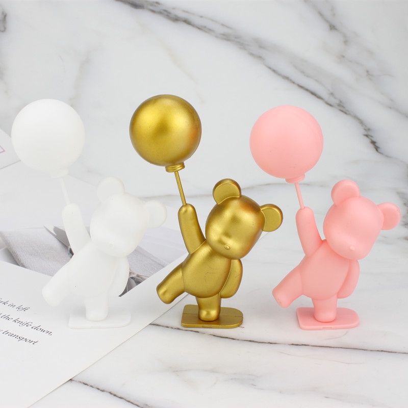 Bong Bóng Đèn LED Trang Trí Bánh Kem Hình Gấu Và Chữ love Xinh Xắn