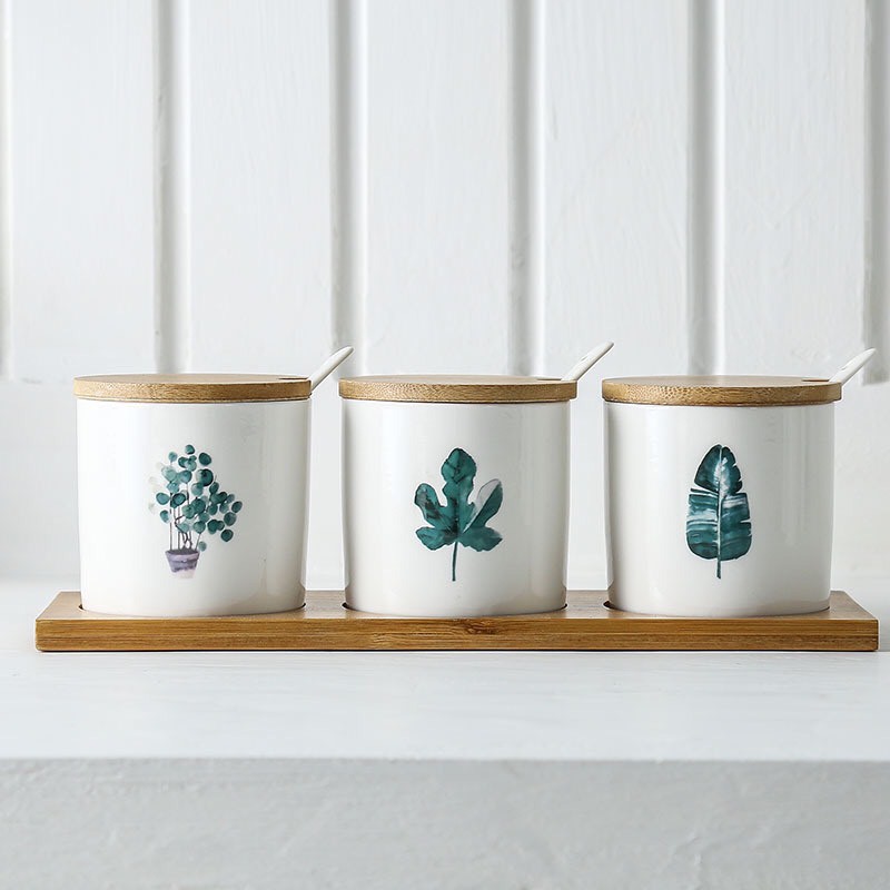 Lọ đựng gia vị gốm sứ cao cấp/gốm sứ an toàn/dễ rửa sạch/không mùi/độ bền cao/kiểu dáng sang trọng/hũ đựng gia vị | BigBuy360 - bigbuy360.vn