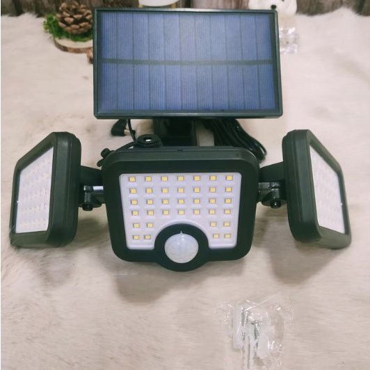 Đèn Năng Lượng Mặt Trời - 80w Solar Light Thế Hệ Mới, Đèn Năng Lượng Chống Nước 3 Bóng 138 Led Có Cảm Biến Chuyển Động