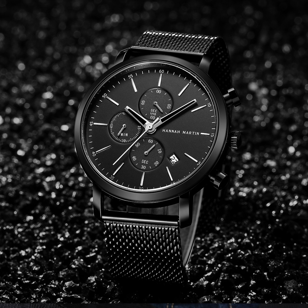 Đồng hồ NAM Hannah Martin 100% Original Fashion Men's Watches Chronograph Aktif Fashion Waterproof Quartz Boy Watch COD Gift Birthday Wrist watches 109