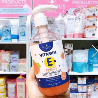Gel Tắm Tái Tạo & Làm Sáng Da Vitamin E Peach PRECIOUS SKIN Thailand 450ml