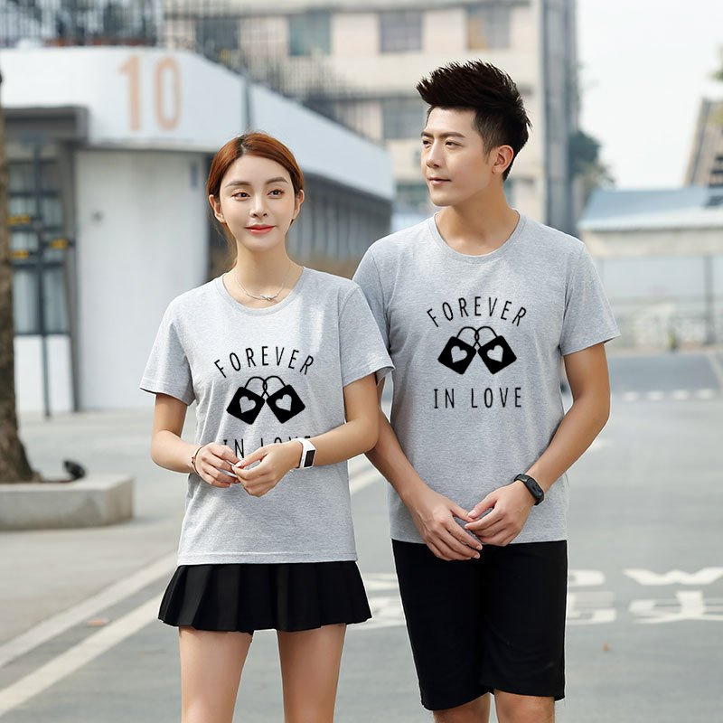 Áo Couple In Nhiệt Khóa Forever In Love dành cho người yêu , cặp đôi