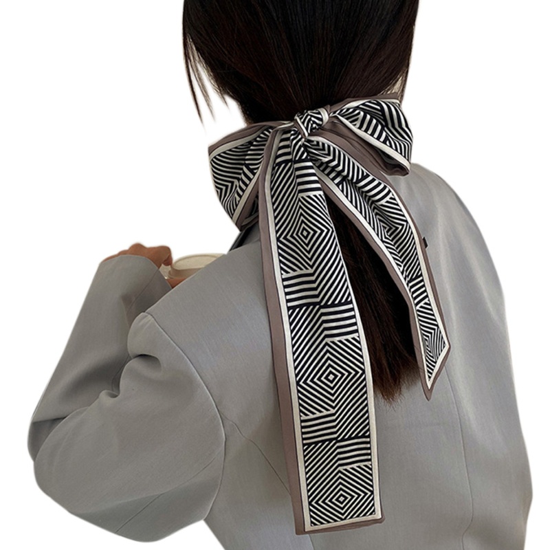 Băng Đô Cài Tóc Giả Lụa Dài In Chữ