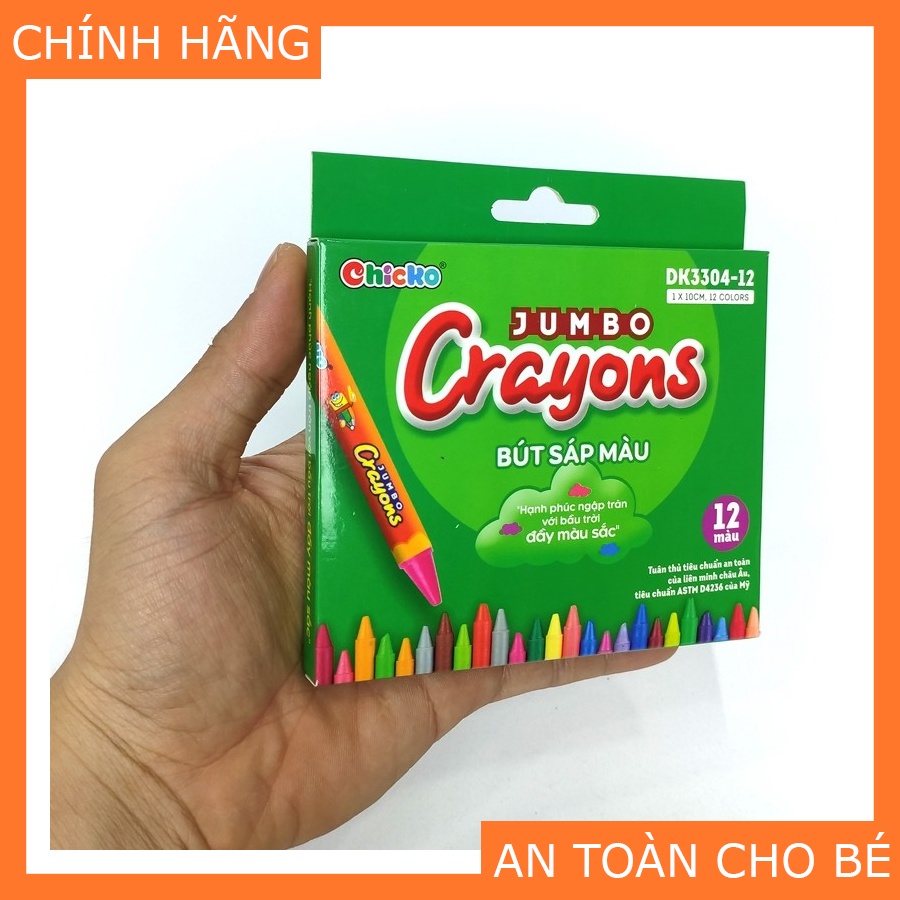 Sáp Màu Duka: Jumbo Crayons 12 Màu DK 3304 - 12 An Toàn Cho Trẻ