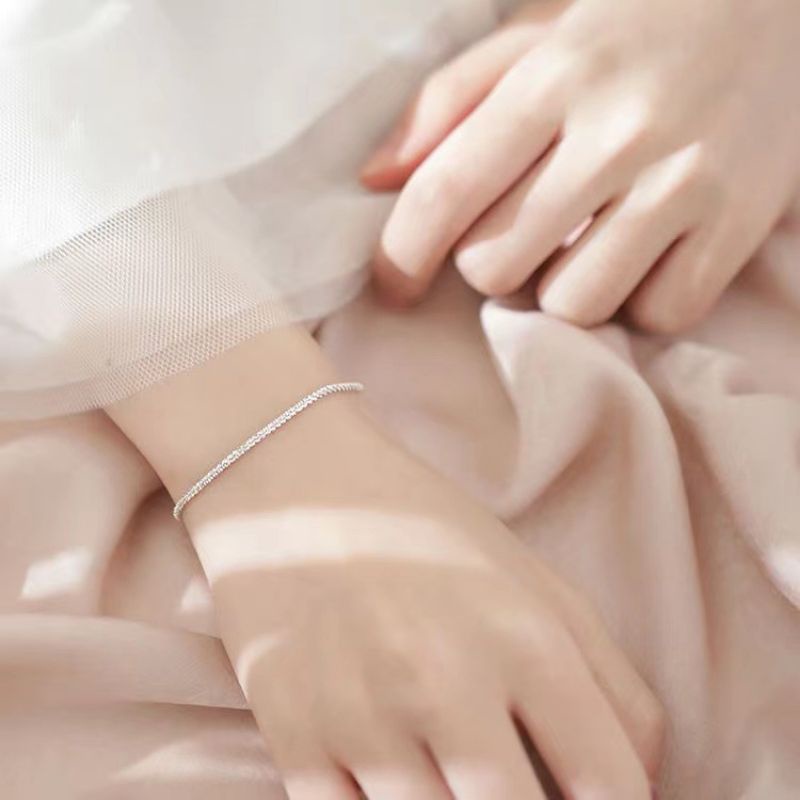 Vòng tay nữ bạc S925 - Lắc tay bạc nữ S925 tuyết trắng dễ thương, xinh xắn Vườn Trang Sức VT0116