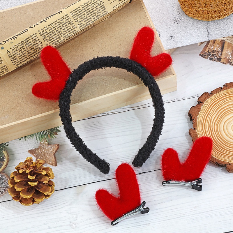 Kẹp tóc hình sừng hươu phong cách giáng sinh
