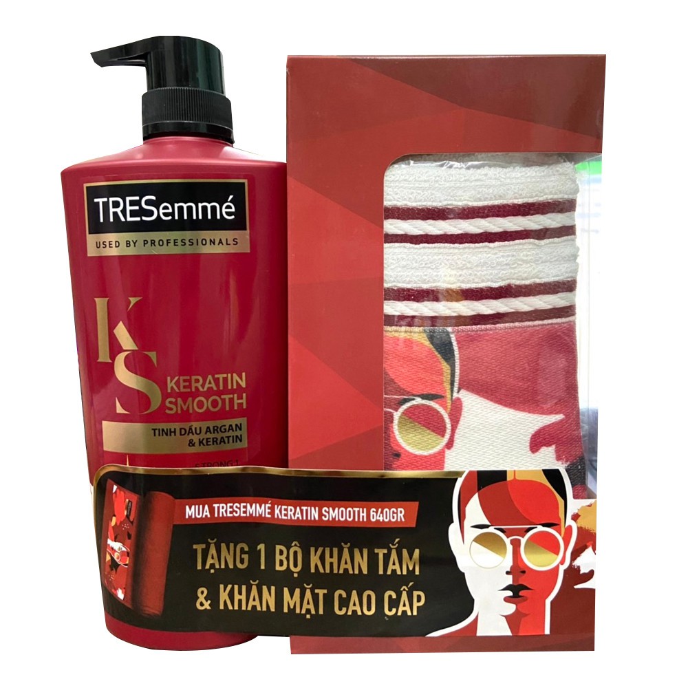 Dầu gội Tresemme Keratin Smooth 640g - Tặng Dầu Xả