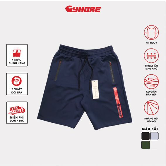 Quần Đùi Tập Gym Nam, Quần Thể Thao Nam Ngắn Chạy Bộ chất vải thun lạnh co giãn, thấm hút mồ hôi tốt SHORT.F1-MORE09