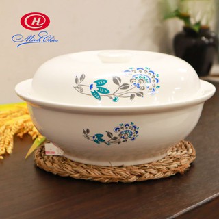 [1.0L] Thố Sứ Hoa Xanh - Liễn Cơm Gia Đình, Sứ Cao Cấp Minh Châu Việt Nam