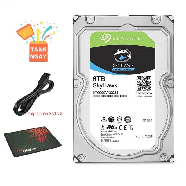 ⚡ Ổ cứng HDD 6TB Seagate SkyHawk 3.5 inch bảo hành chính hãng 36 Tháng
