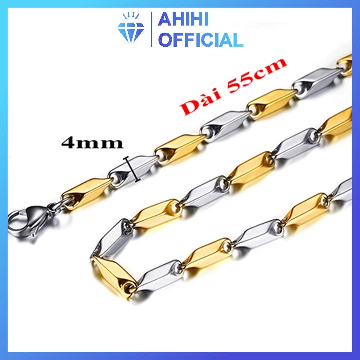 Dây chuyền inox đẹp nam titan cao cấp sang trọng thép không gỉ hỏa tiển ahihi.official cỡ 4mm PTDCNA30