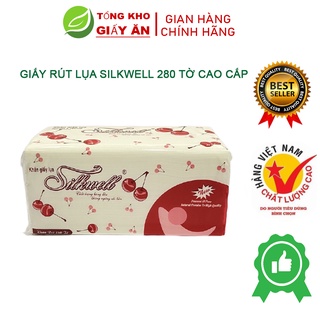 COMBO 12 GÓI -Khăn giấy ăn rút lụa Silkwell 280 tờ , Khăn giấy ăn cao cấp (Hàng chính hãng)