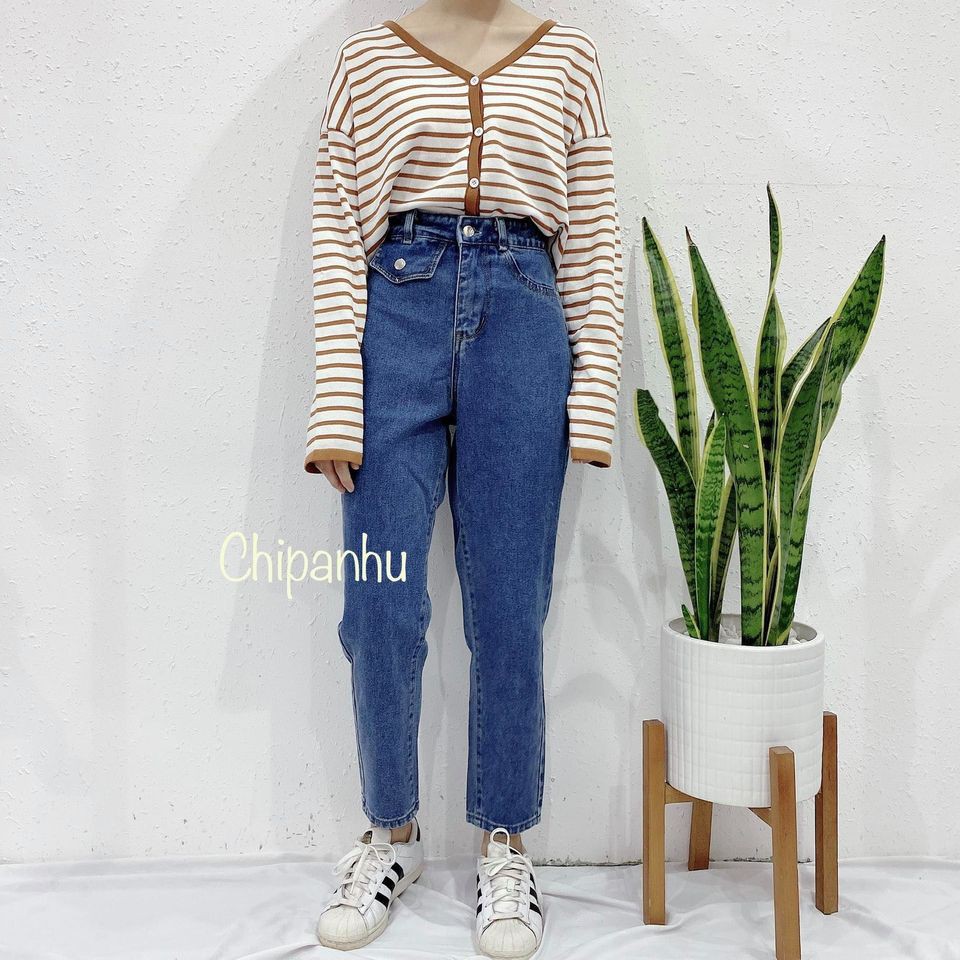 QUẦN BAGGY JEANS TÚI NẮP NHỌN QBG3137