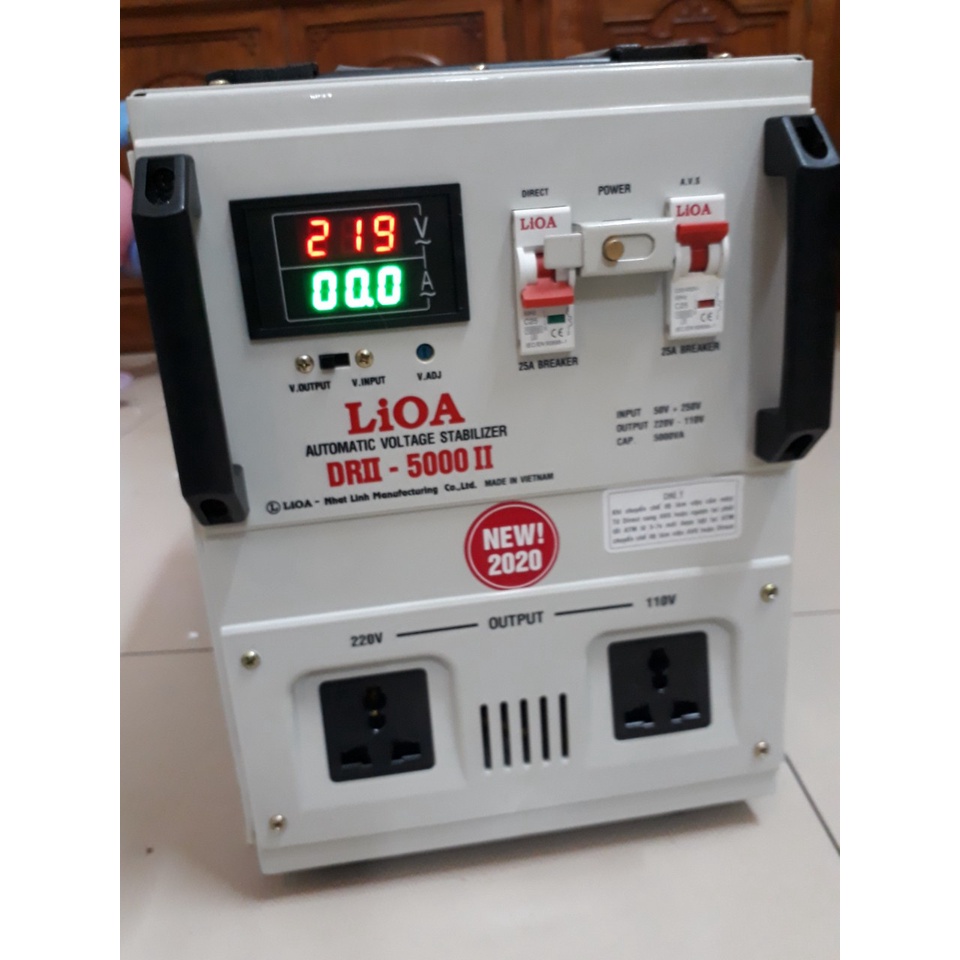 Ổn áp 1 pha LIOA DRI -5000 II 5.0 kVA dòng điện vào 90V-250V