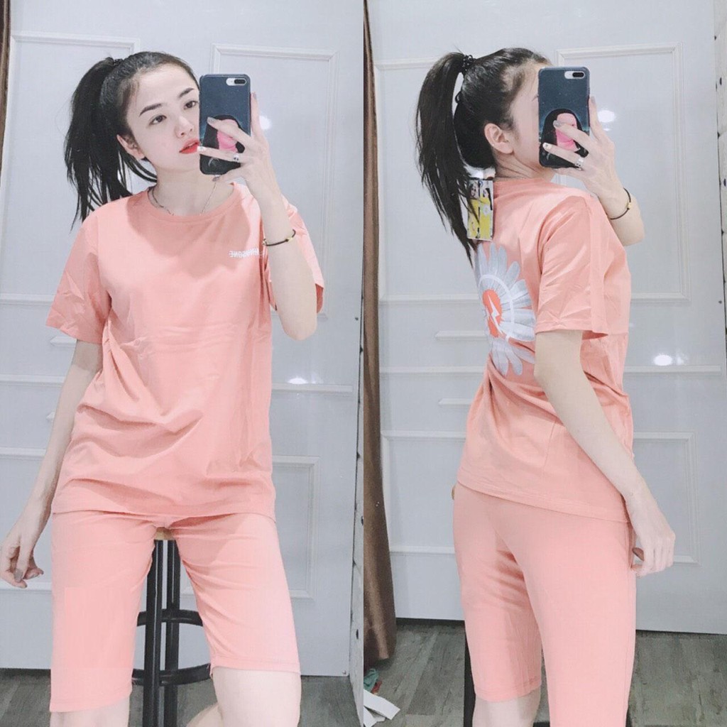 Đồ bộ lửng cotton mặc nhà in hoa sắc nét chất mềm mát mịn không xù-HOA