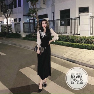 ĐẦM CỔ REN TAY VOAN [ BIGSIZE 60-90KG ]