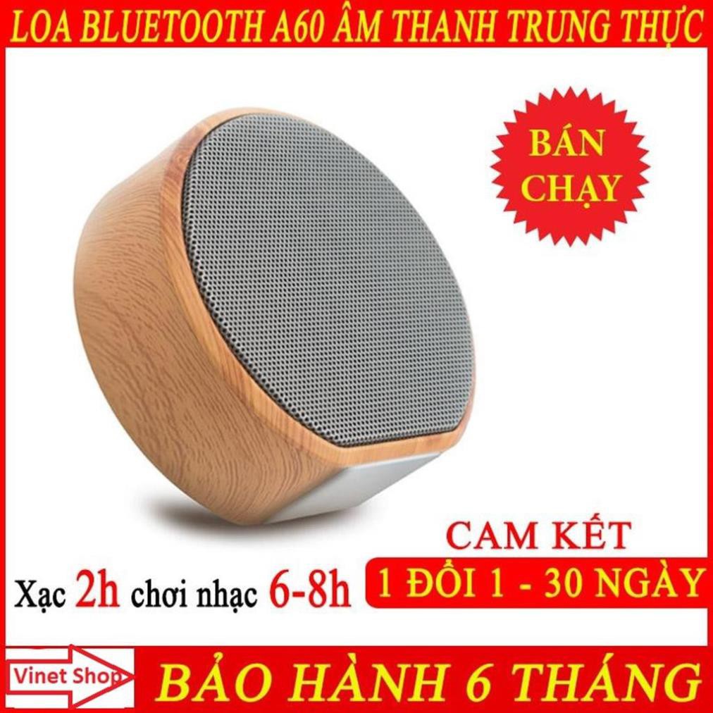 Loa Bluetooth Mini không dây vỏ gỗ A60 , Bass mạnh, Pin trâu -DC3547