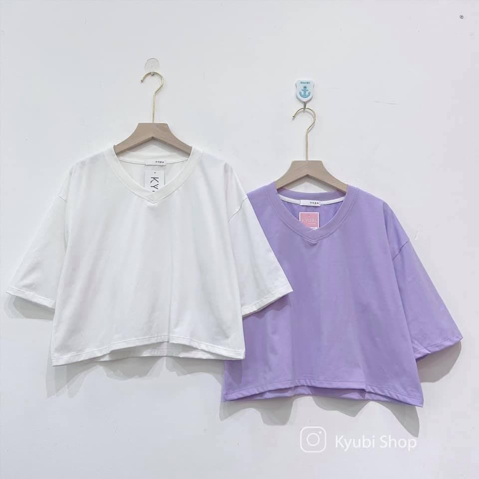 Áo thun croptop rộng cổ tim cổ tròn Ulzzang Kyubi [Nhiều Mẫu] - Áo phông croptop form rộng Kyubi AT22 | WebRaoVat - webraovat.net.vn