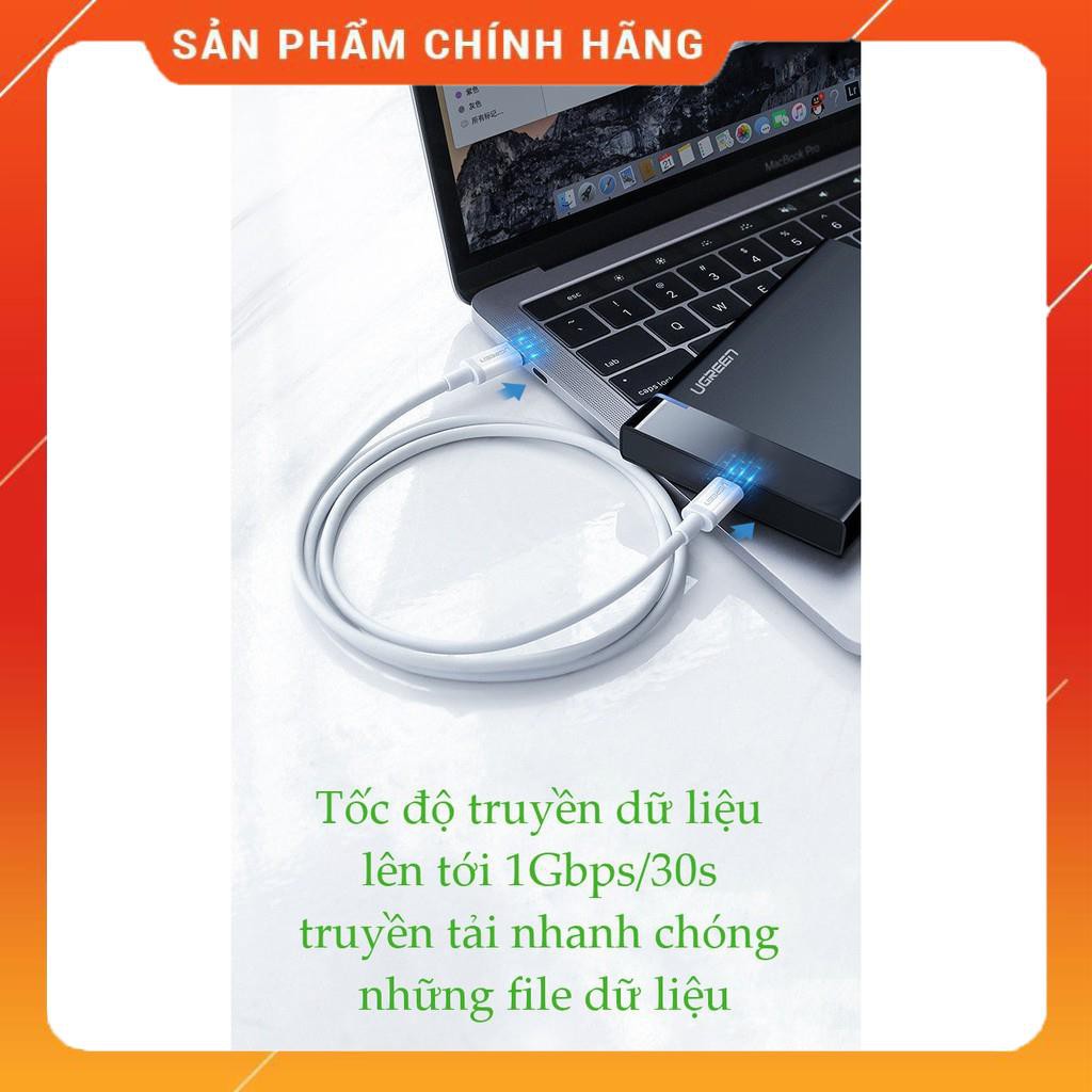 Cáp sạc nhanh USB Type C sang USB Type C UGREEN US264 dòng 3A, kết nối sạc và truyền dữ liệu, hỗ trợ sạc QC3.0