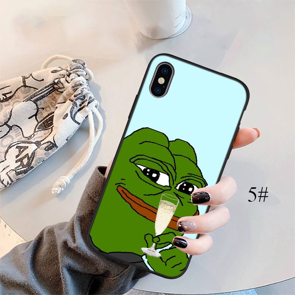 Ốp điện thoại silicon mềm in hình ếch pepe thích hợp cho iPhone 5 5S 6 6S 7 8 11 Pro Max Plus SE XR DX94