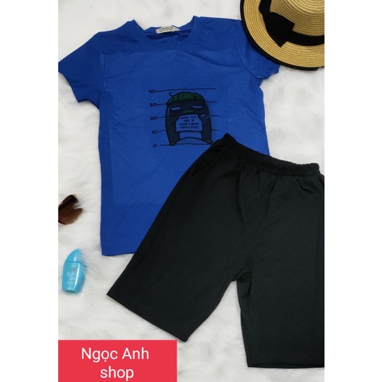 Bộ thun cotton tay ngắn quần lửng