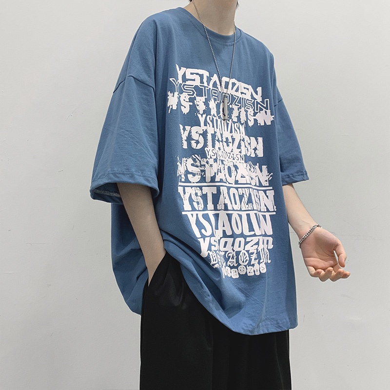 Áo thun tay ngắn thời trang thể thao hip hop gothic mùa hè nhật Bản 4 màu cỡ S-8XL cho nam