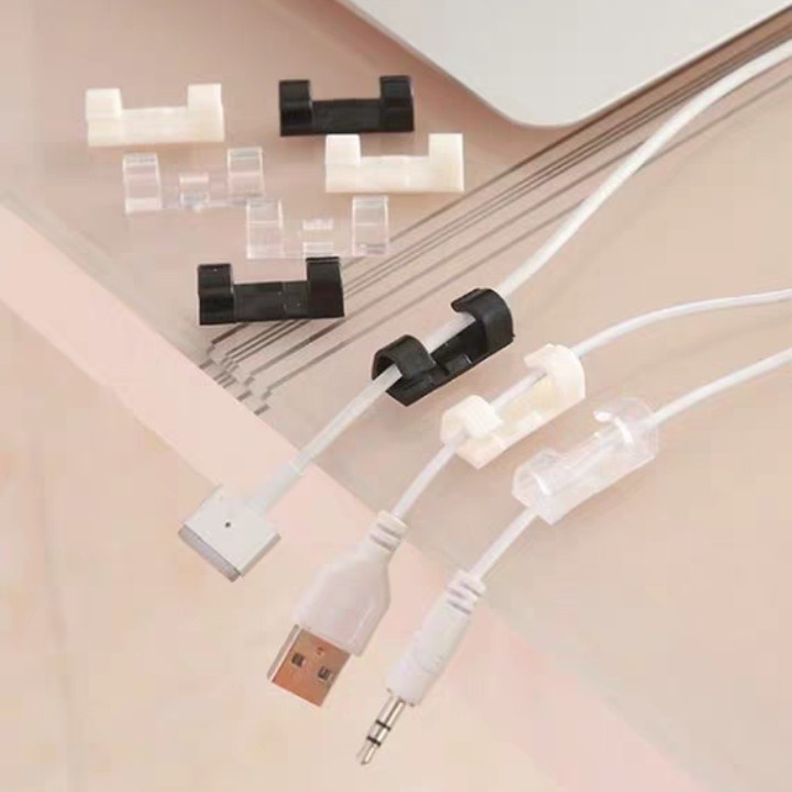 Bộ 20 Cái Nẹp Cố Định Dây Điện Kẹp Giữ Cáp Sạc Nẹp Dây Điện Chống Rối Dán Tường