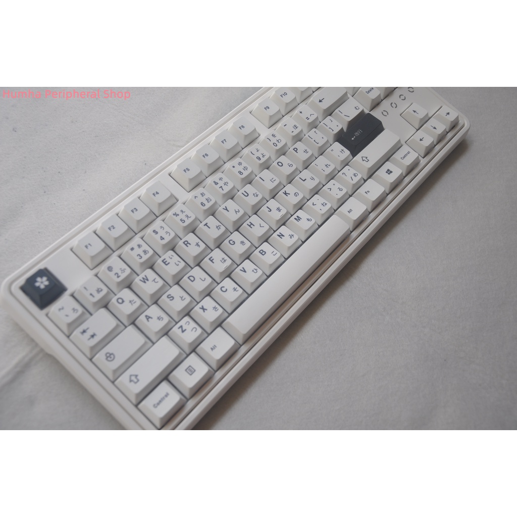 Humha Bàn Phím Cơ 127 Phím Chất Liệu PBT Nhuộm Đen Trắng Phong Cách Nhật Bản