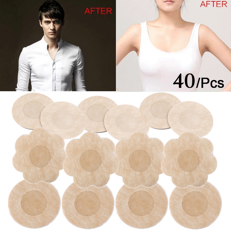 Bộ 40/20 Cặp Miếng Dán Ngực Bằng Vải Không Dệt Vô Hình Dùng Một Lần