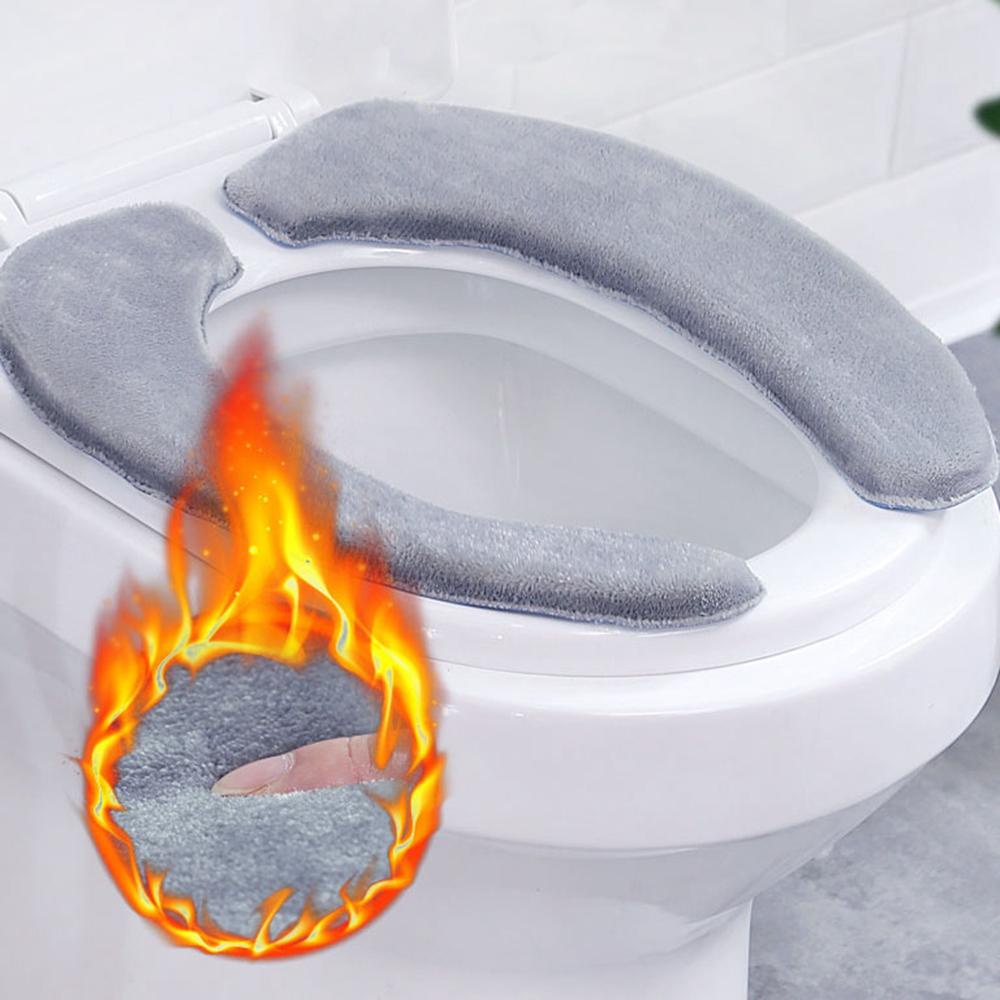 Vỏ Bọc Bệ Ngồi Toilet Bằng Vải Bông Mềm Ấm Áp Chống Thấm Nước Trang Trí Nhà Cửa