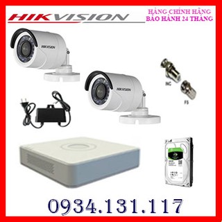 TRỌN BỘ 2 CAMERA HIKVISION 2.0MP (CÓ Ổ CỨNG) DS-2CE16D0T-IRP