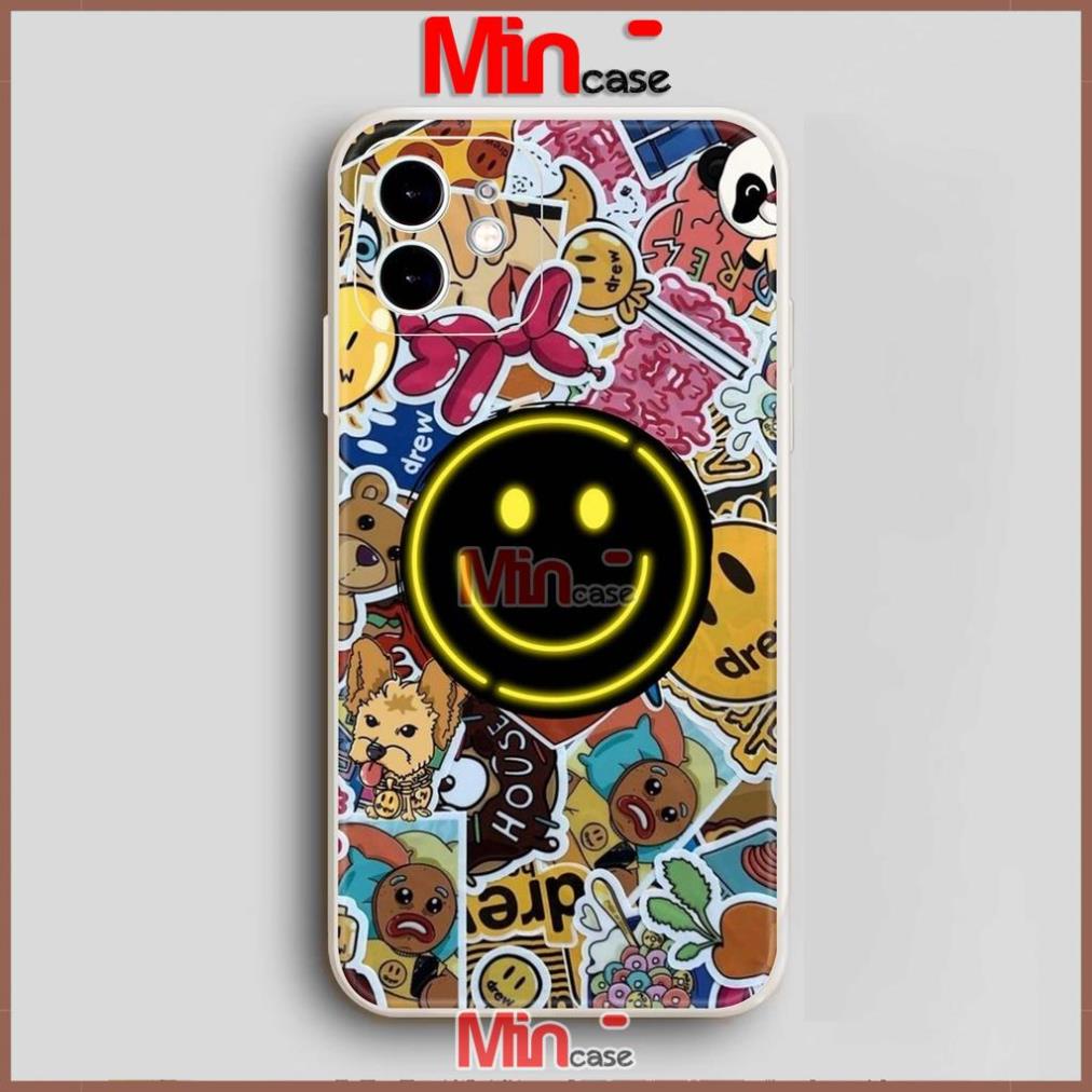 Ốp lưng iPhone Drew cạnh viền vuông silicon mềm dẻo cho iphone 6/6s/7/8/X/XS/XR/11/12/13 Pro Plus Max cute dễ thương đẹp