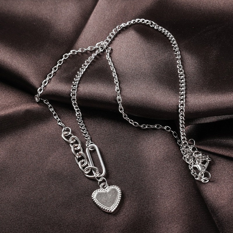 1 Vòng cổ Hợp Kim Mặt Trái Tim Đơn Giản Phong Cách Hàn Quốc Cho Nữ