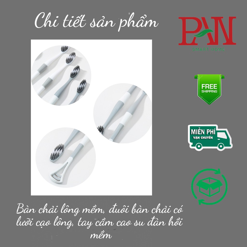 Hộp 8 bàn chải đánh răng bqb kèm cạo lưỡi, bản chải đánh răng hàn quốc, bàn chải lông mềm, bàn chải đanh răng người lớn