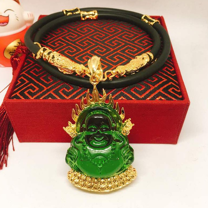 Vòng Cổ Nam, Dây Chuyền Nam Mặt Phật Di Lặc Màu Xanh Đem Vận May Tài Lộc Cho Gia Chủ