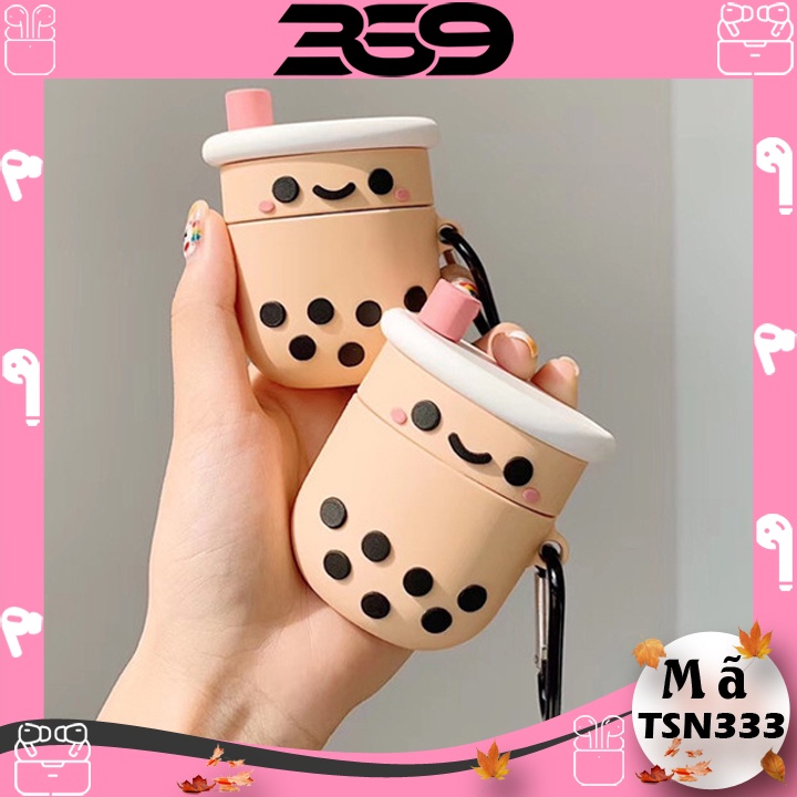 Vỏ Ốp bao đựng bảo vệ Airpods 1/2/3/Pro Cốc Trà Sữa, Case Airpods độc lạ - Mã TSN333