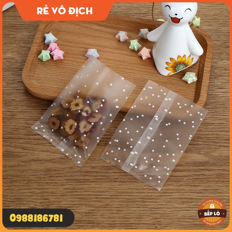 Túi Bánh Quy Chấm Bi SIÊU ĐẸP CHẤT LƯỢNG - Set 100 Túi