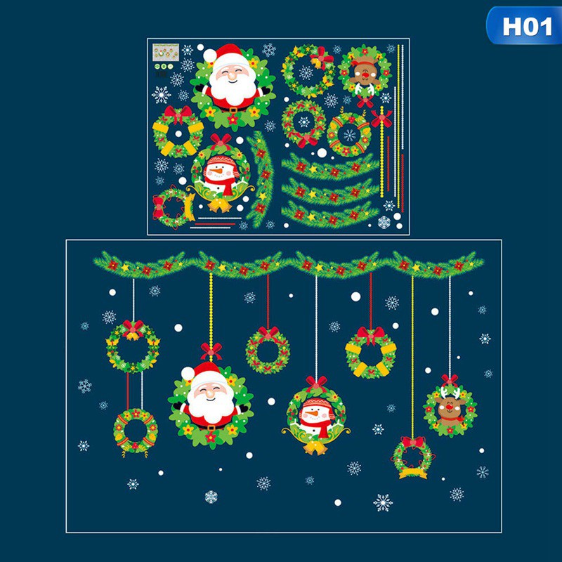 Decal dán tường Merry Christmas phong cách giáng sinh 45 * 60cm