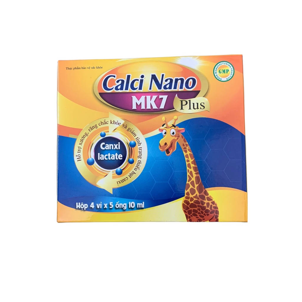 Canxi Nano MK 7 plus - hộp 20 ống bổ sung canxi cho bé