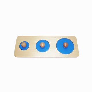 Đồ chơi montessori, đồ chơi trí tuệ - mảnh ghép 3 hình tròn từ nhỏ đến lớn cho bé 15 tháng