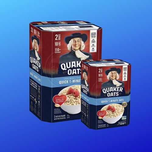 Quaker Oats Quick 1 Min Thùng Xanh  - Yến Mạch Nguyên Cám Ăn Liền  - Chính Hãng Tại Suppcare Store