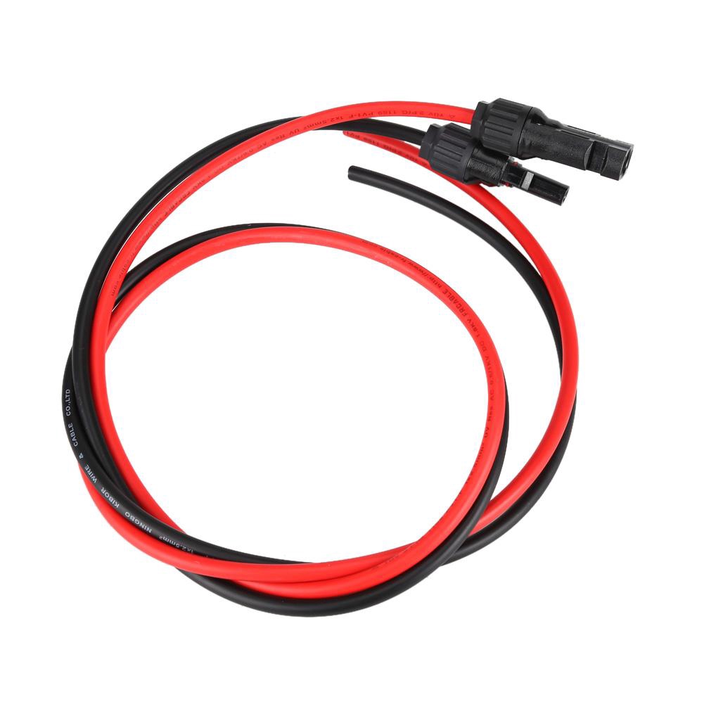 Bộ 2 Cặp Dây Kết Nối PV MC4 Male Năng Lượng Mặt Trời 5mm Màu Đỏ Đen
