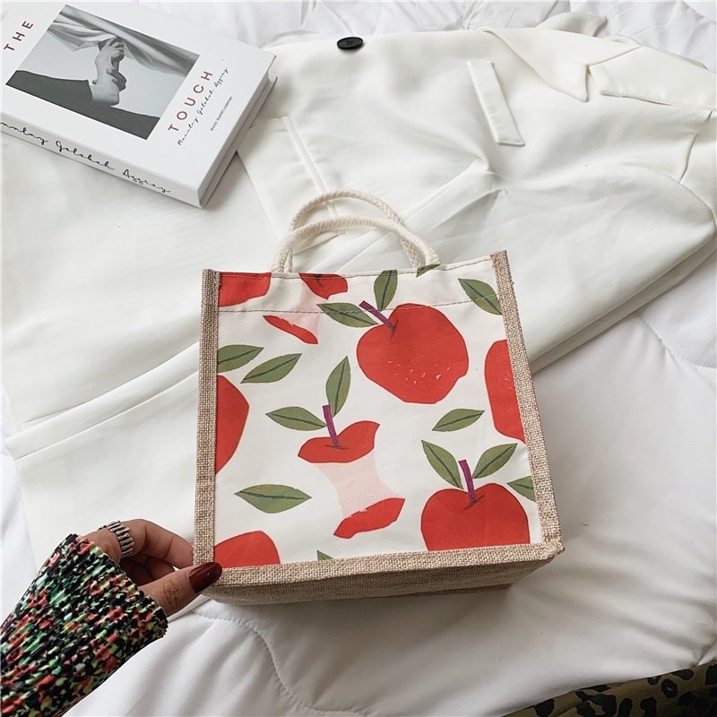 túi cói hoa quả mini sang chảnh