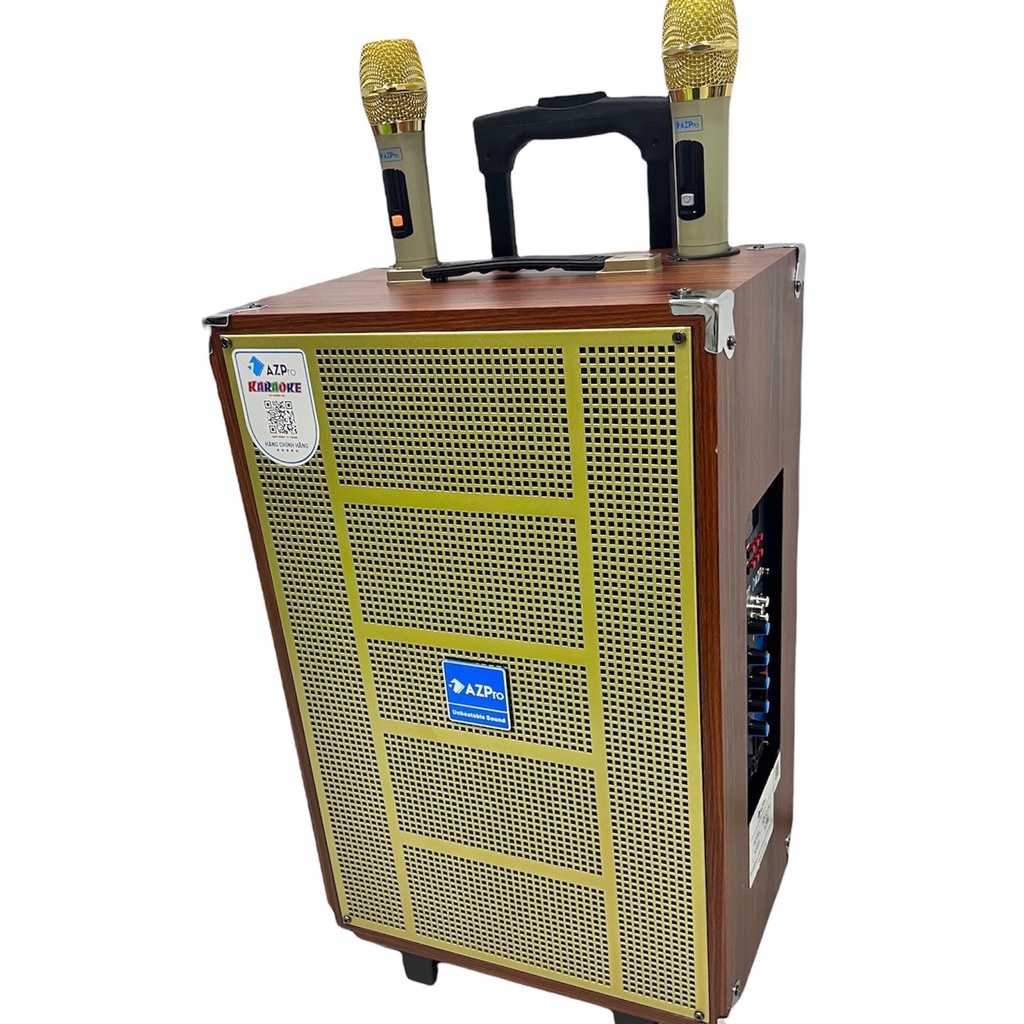 Loa kéo chính hãng AZPRO AZ 12-A-Pro,Bass 30-3 đường tiếng,mẫu mới nhất chống hú, kèm 2 mic không dây karaoke cực hay