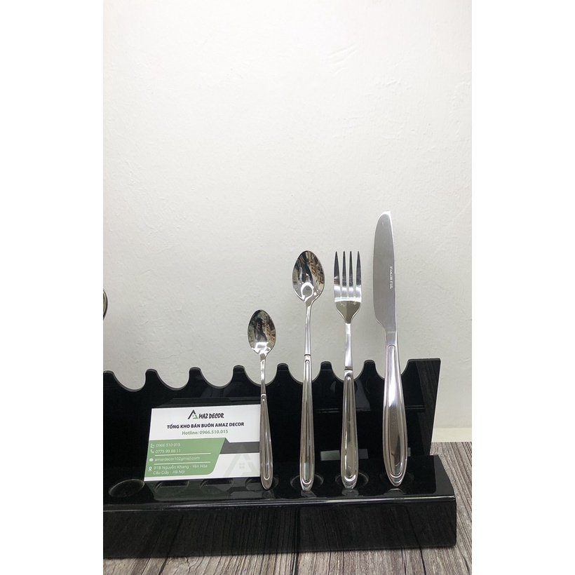 Dĩa inox 8823 bít tết đồ Âu kiểu dáng sang trọng mang phong cách hiện đại dày bền đẹp tiện lợi