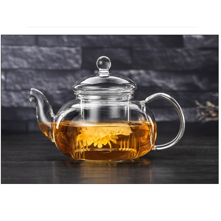 (SẴN) Bộ 1 Ấm  trà trơn 600ml và 6 cốc uống trà 2 lớp, thủy tinh chịu nhiệt boroslicate- Hàng xuất châu Âu