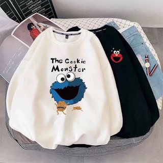 Áo unisex Sweater in nỉ bông nhiều màu . 17-the cookie monster