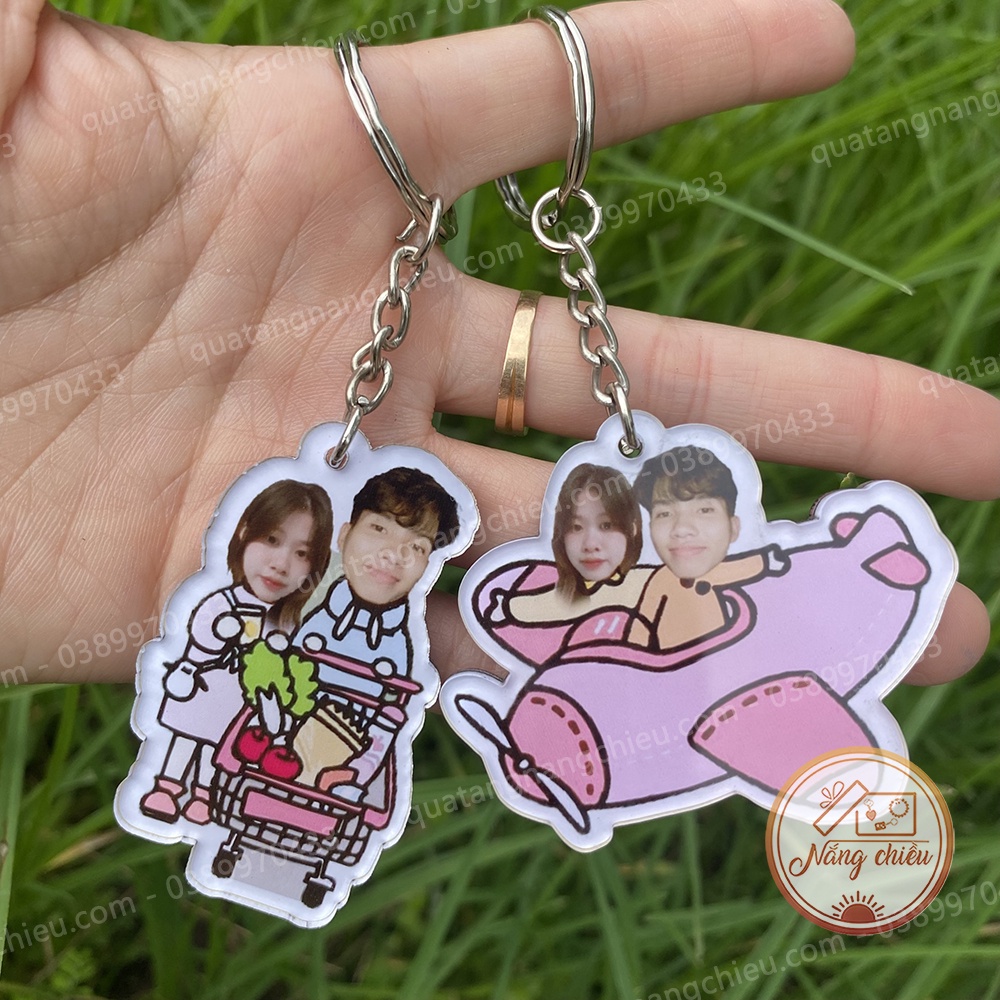 Móc khóa Tình yêu, Món quà tặng ý nghĩa cho các cặp đôi, chất liệu mika in theo yêu cầu