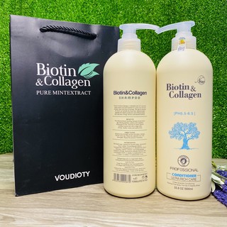 CẶP DẦU GỘI XẢ BIOTIN & COLLAGEN 1000ML SIÊU PHỤC HỒI TÓC - KÍCH THÍCH MỌC TÓC - TÁI TẠO NANG TÓC