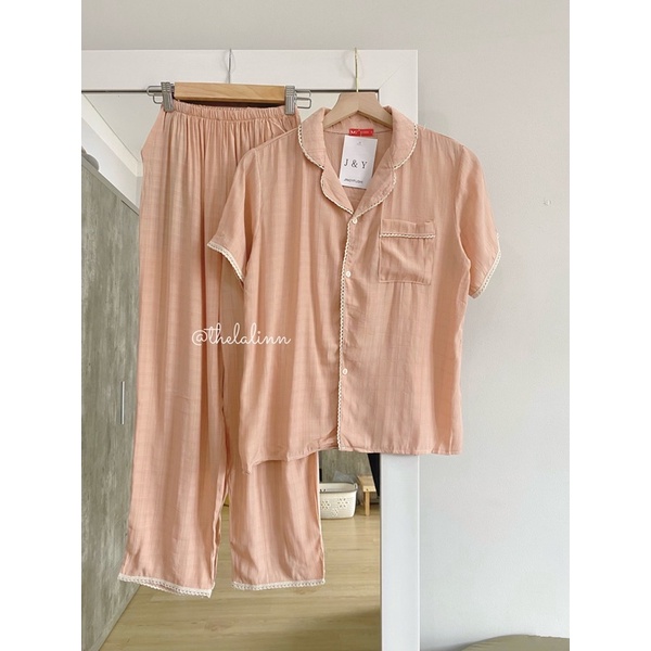 [ ẢNH THẬT ] Set pijama cổ bẻ tay ngắn quần dài chất đũi mát